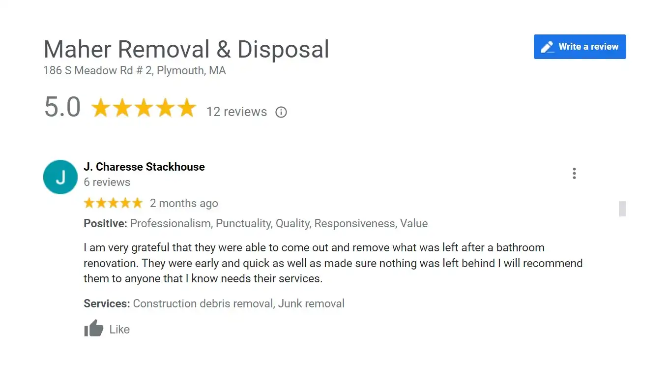 Maher Removal & Disposal offers Trash Pickup & Junk Removal services to residents and businesses in Buzzards Bay, MA